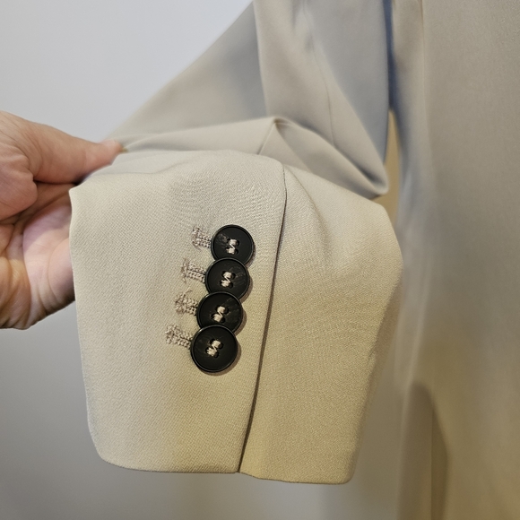 NWT H&M tan beige single breasted 1 button lined womens oversized blazer L US. - Picture 7 of 12